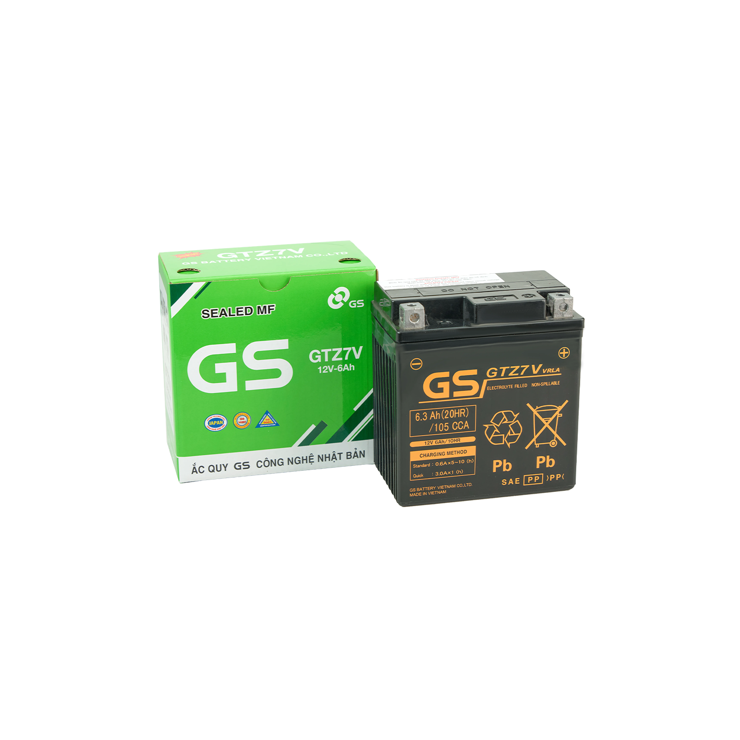 ác quy gs 6ah nhỡ